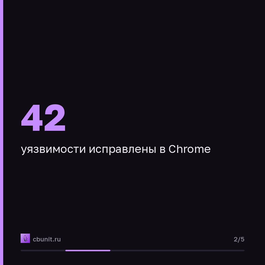 Google закрыла 42 уязвимости в Chrome, включая критические RCE — карточка 2 из 5