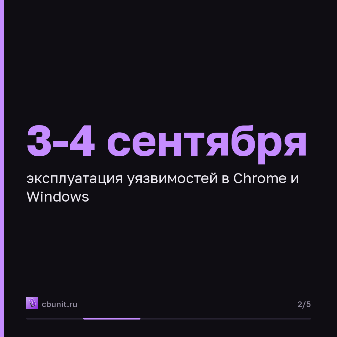 Китайская группа UTA0565 эксплуатирует 0-day уязвимости в Chrome и Windows — карточка 2 из 5