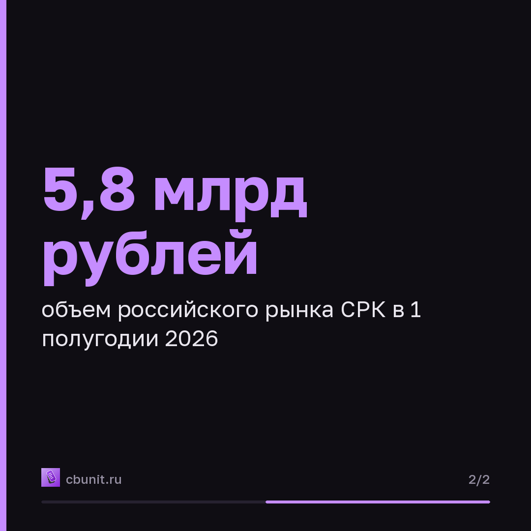 Рынок СРК в России вырос на 18% до 5,8 млрд рублей — карточка 2 из 2